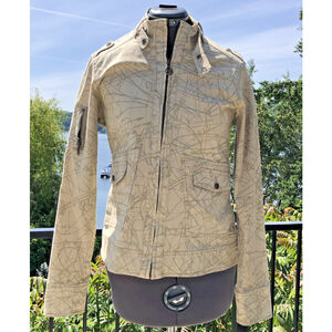 Size M Orb Women’s Full Zip Jacket Snap Button Collar Sleeve Pocket Light CN